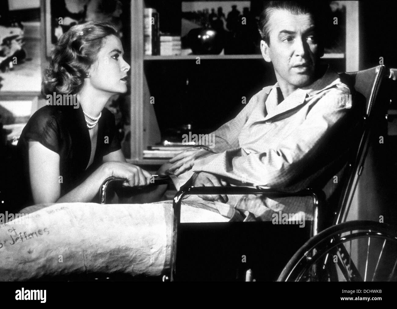 REAR WINDOW James Stewart, Grace Kelly Directed by Alfred Hitchcock. Paramount, 1954. Stock Photo