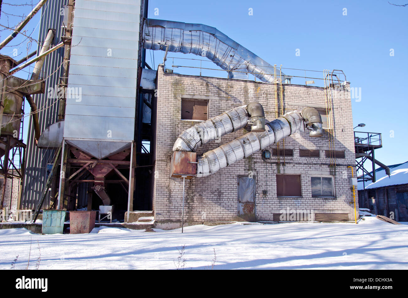 Grain Processing Building agriculture grain Processing Facility industry construction in winter ...