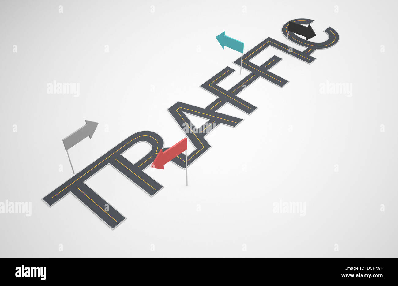 graphic illustration of a word traffic Stock Photo Alamy
