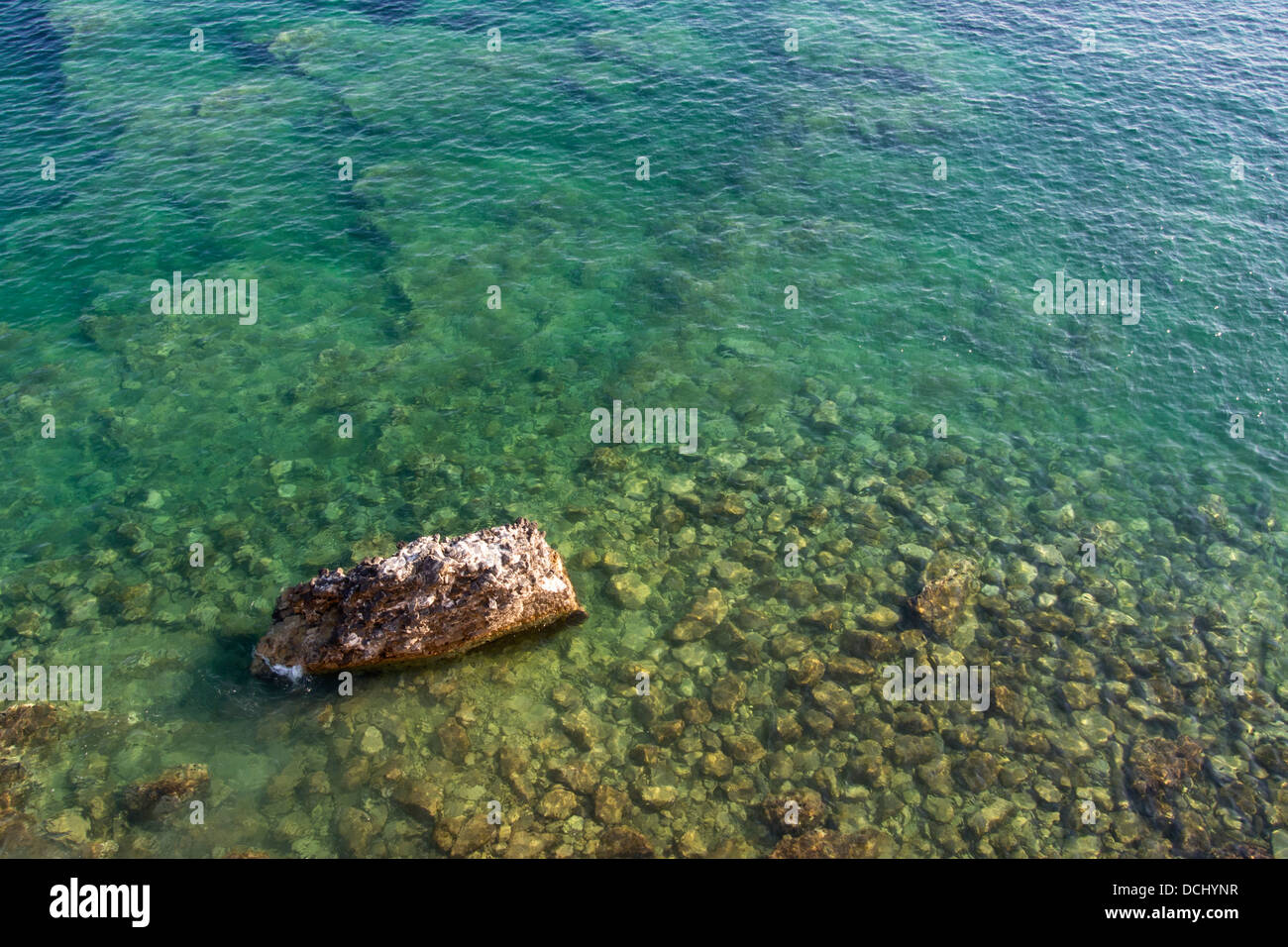 top view to the clear Adriatic sea waters Stock Photo