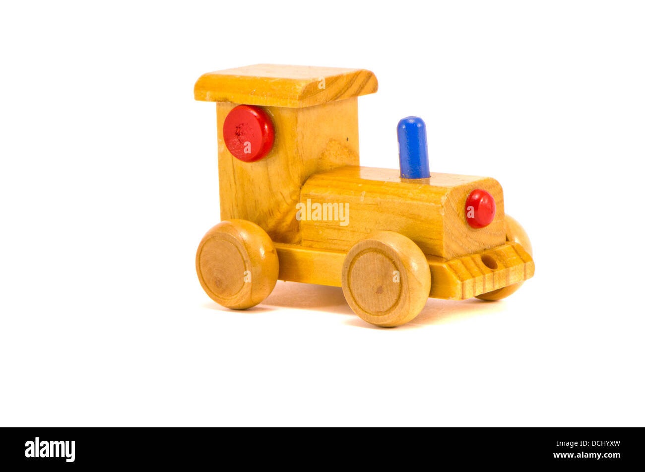 child wooden car toy isolated on white background Stock Photo - Alamy