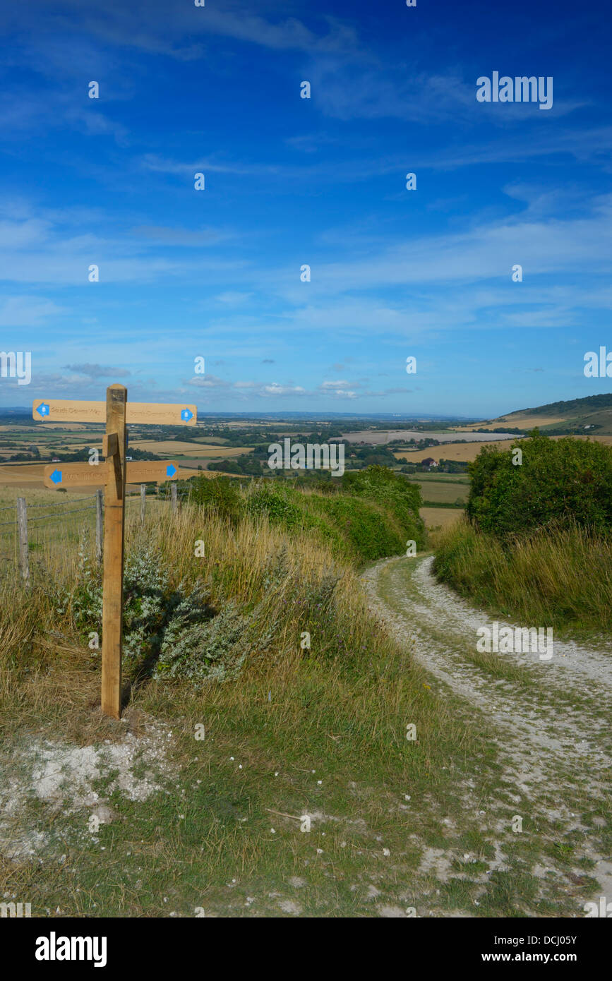 The South Downs Way above Alfriston, East Sussex, UK Stock Photo