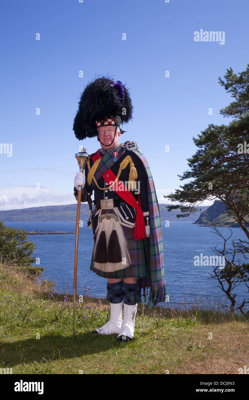 Peter MacDonald, Drum Major in the Isle of Skye Band, Scotland, UK Stock Photo