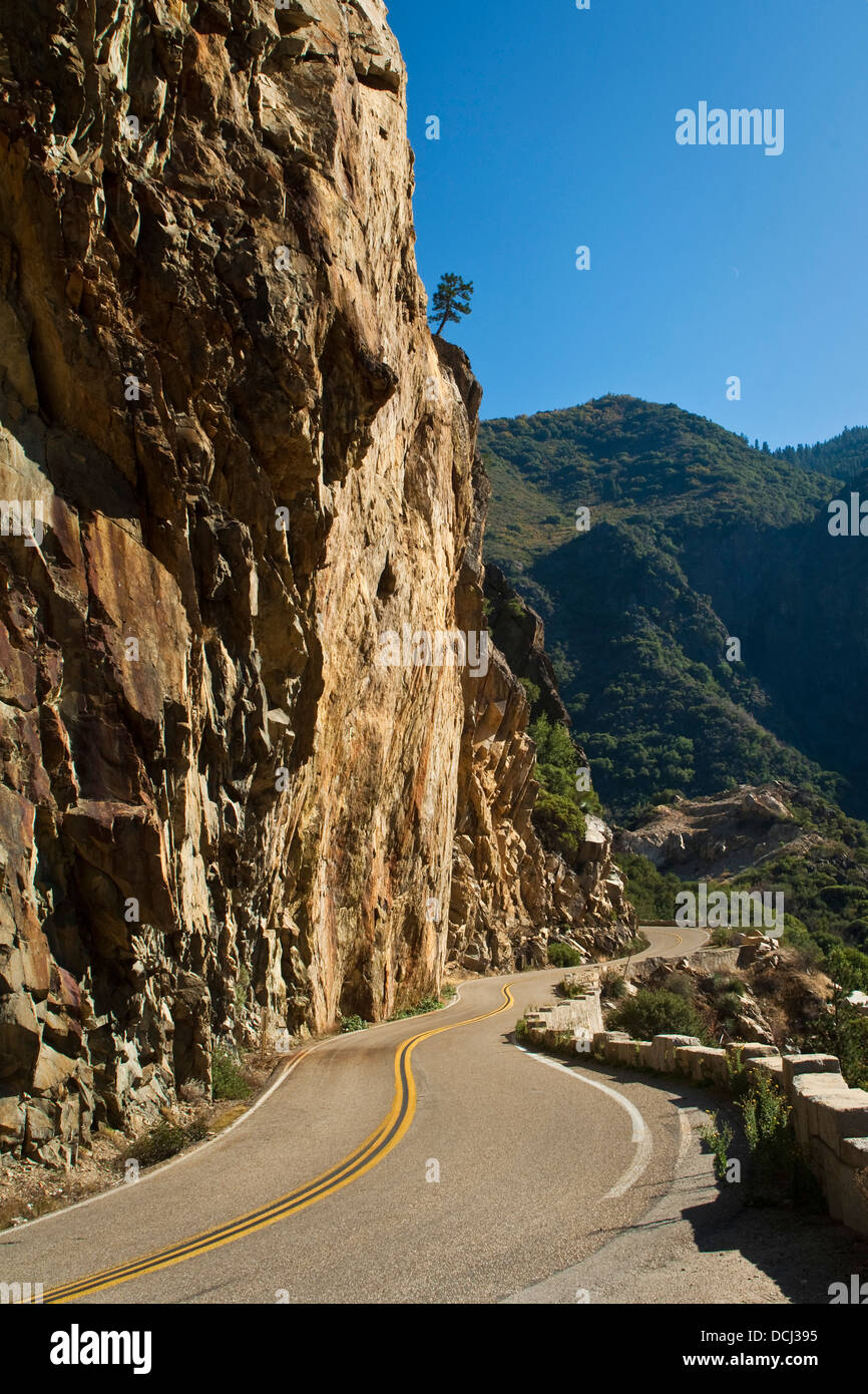 Highway Route 180 into Kings Canyon, Fresno County, California Stock