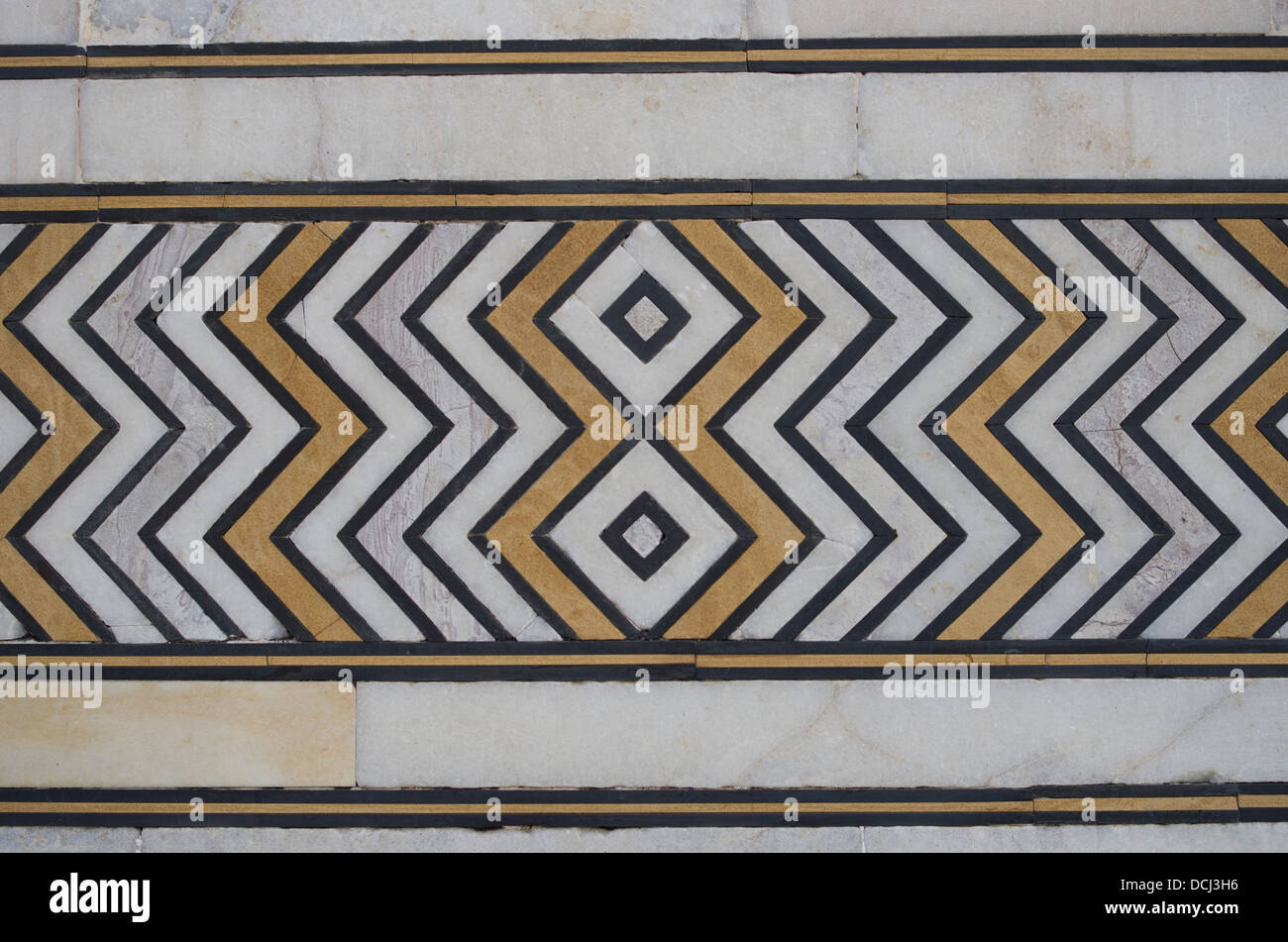 Taj Mahal White Marble Mausoleum mosaic details  - Agra, India Stock Photo