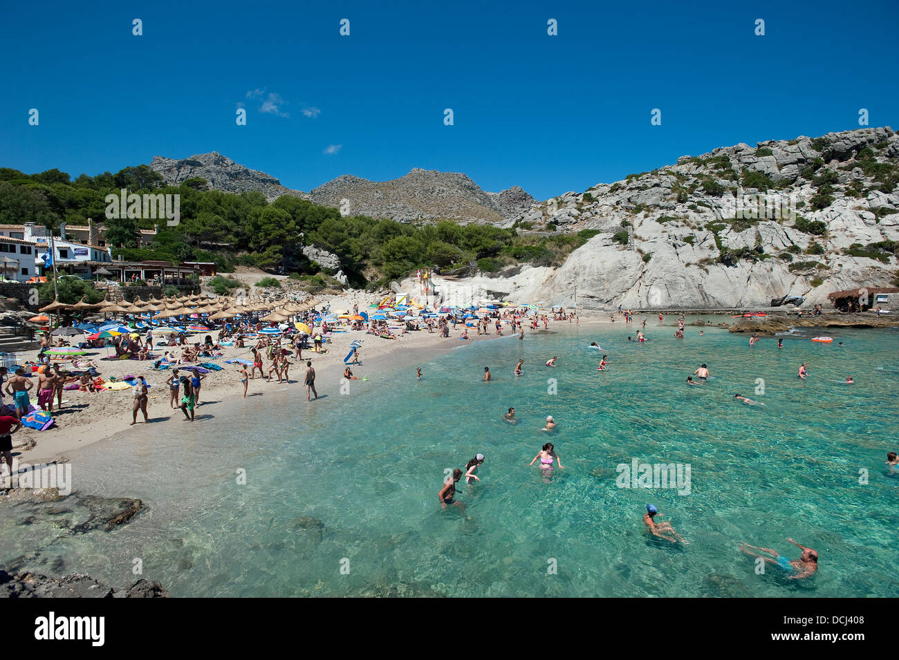 Beach at Cala Barques, Cala San Vicente, Mallorca, Balearics, Spain Stock Photo