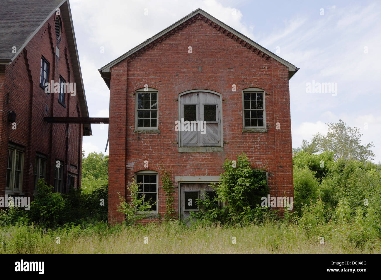 Abandoned warehouses of the "Garrett Snuff Mill" in Yorklyn, Delaware