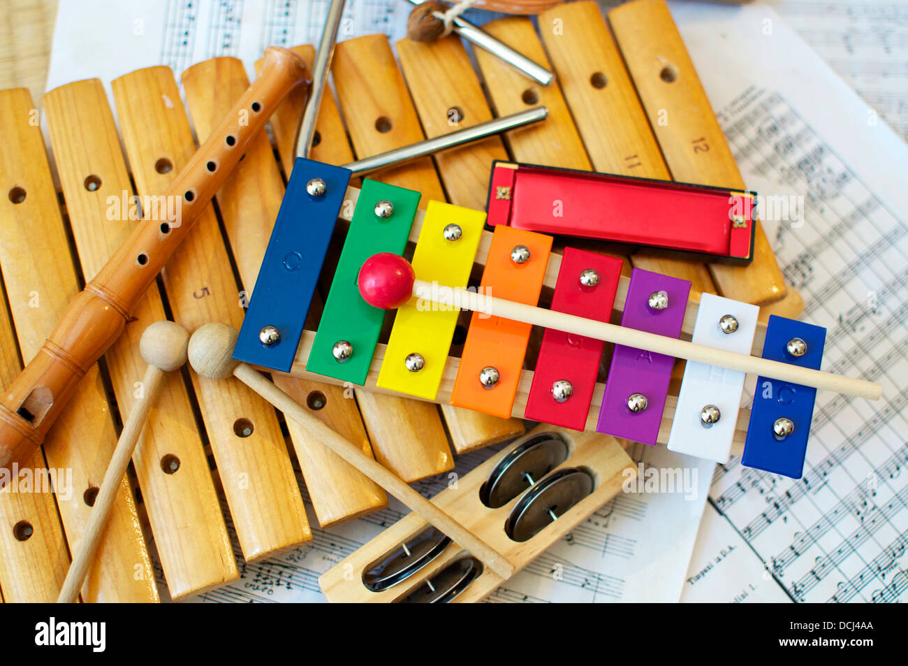 Musical instruments for Children Stock Photo