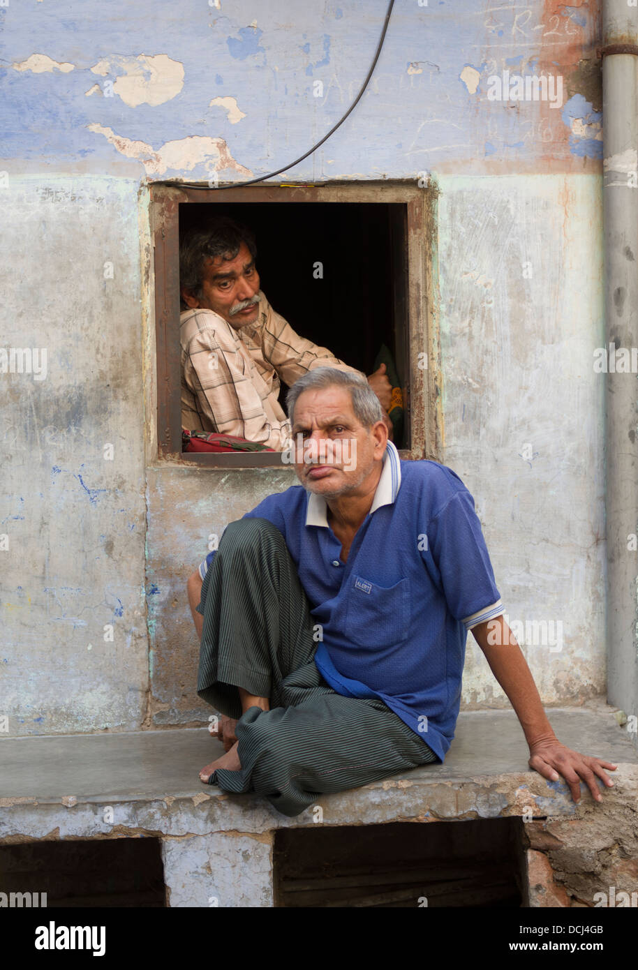 Two men on the street - Jodhpur, Rajashtan, India Stock Photo