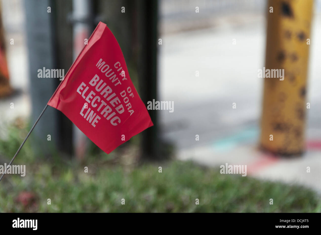 Dig safe flags in the City of Mount Dora, Florida for the