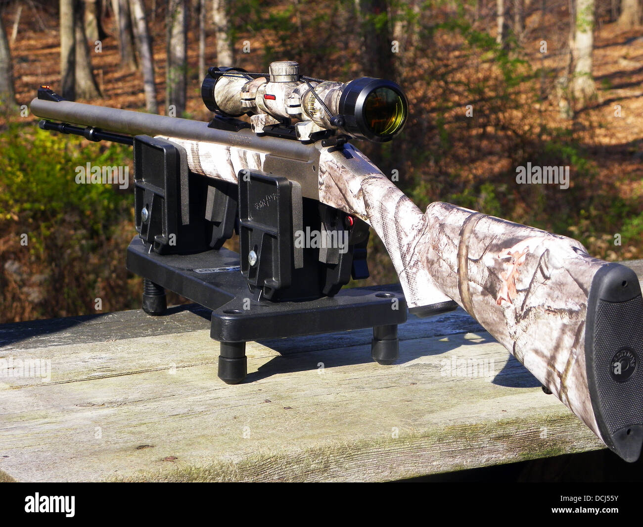 Camouflage Rifle Stock Photo