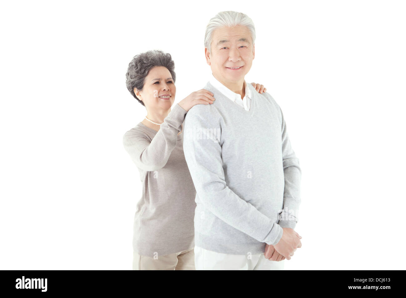 Oriental old couple portrait Stock Photo