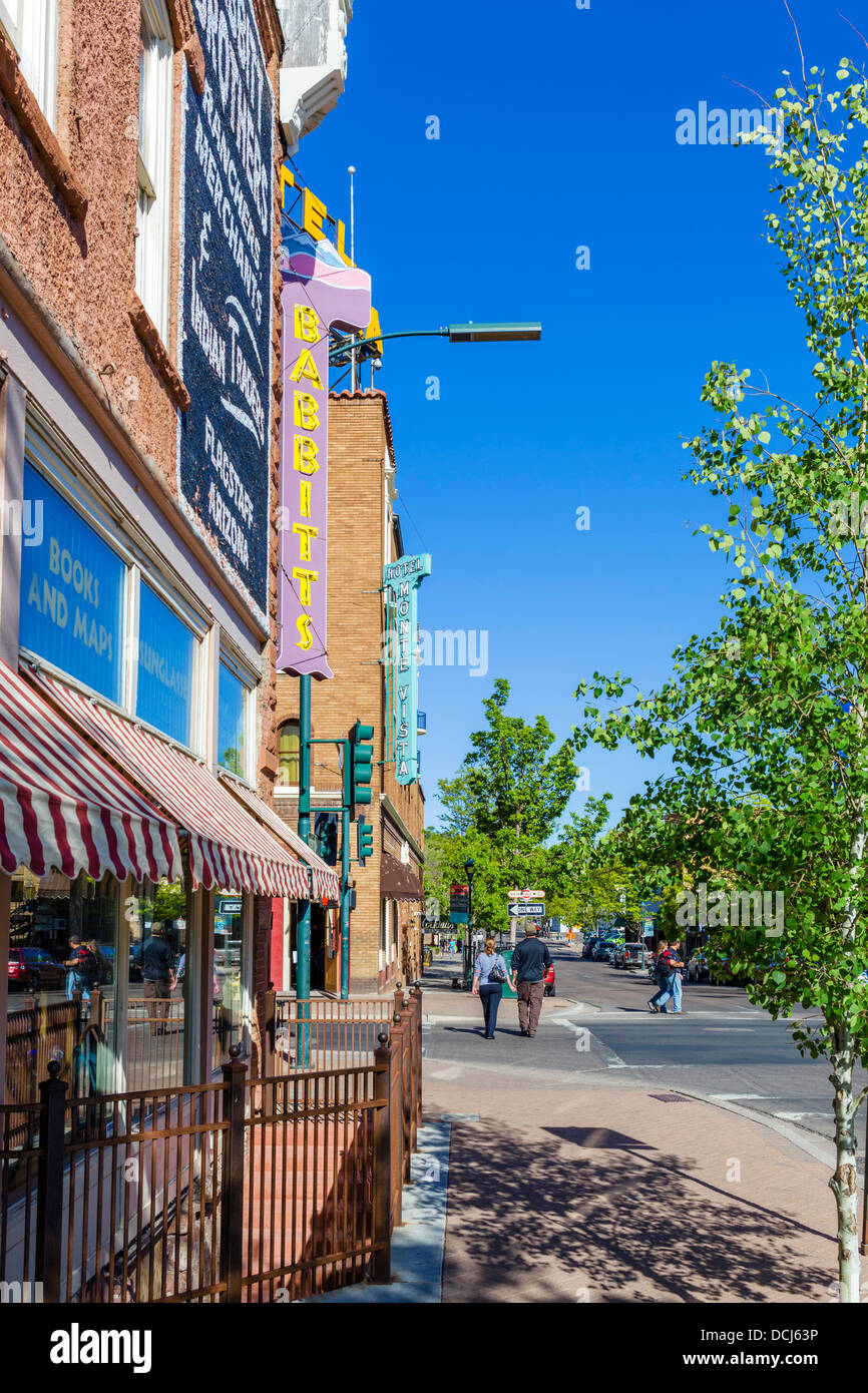 Flagstaff arizona street downtown hires stock photography and images