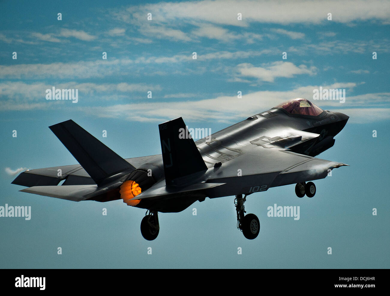 The first F-35C Lightning II sortie takes off from the U.S. Navy F-35
