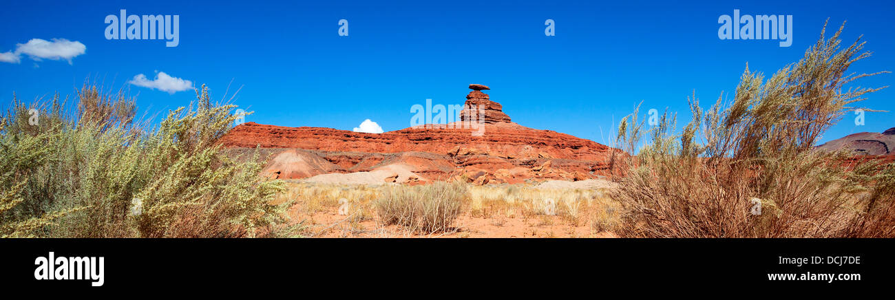 Panoramic view of famous Mexican Hat, USA Stock Photo