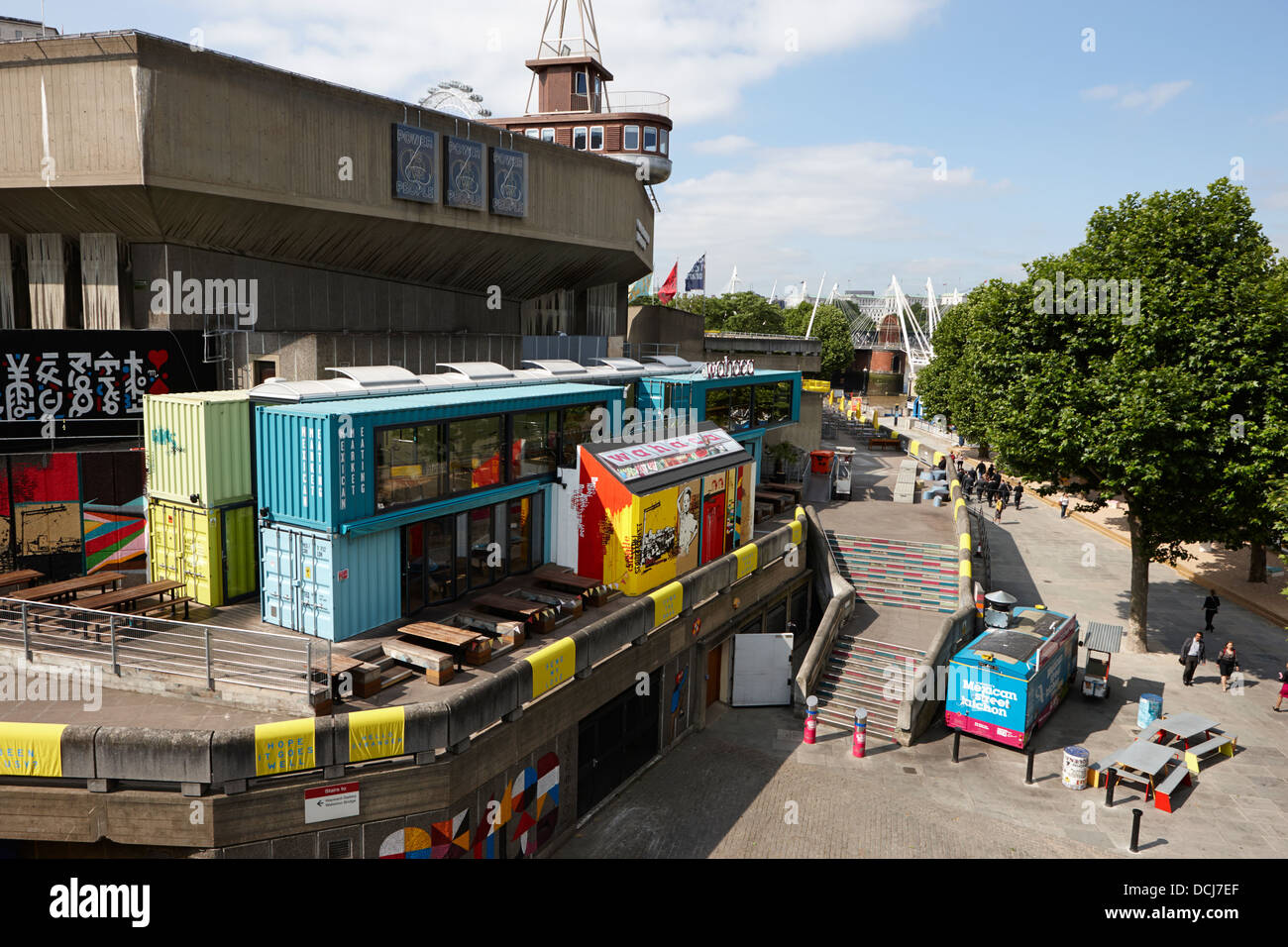 wahaca restaurant built from recycled shipping containers southbank London England UK Stock Photo