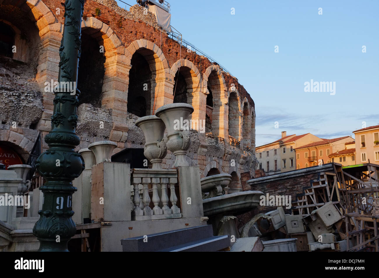 Verona Arena (Arena di Verona) Roman amphitheatre in Piazza Bra in Verona, Italy Stock Photo