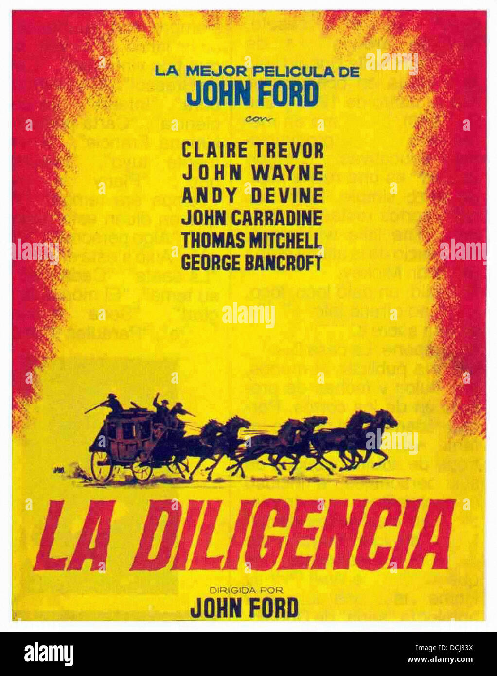 STAGECOACH - Spanish movie poster - Directed by John Ford - United Artists 1939 Stock Photo