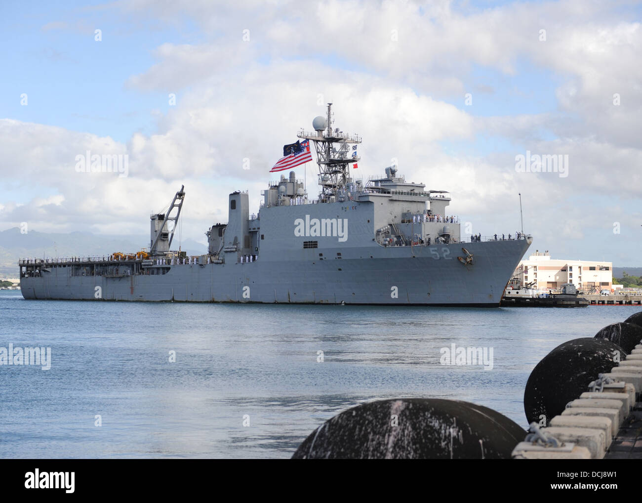 USS Pearl Harbor LSD-52 postcard  US Navy dock landing ship