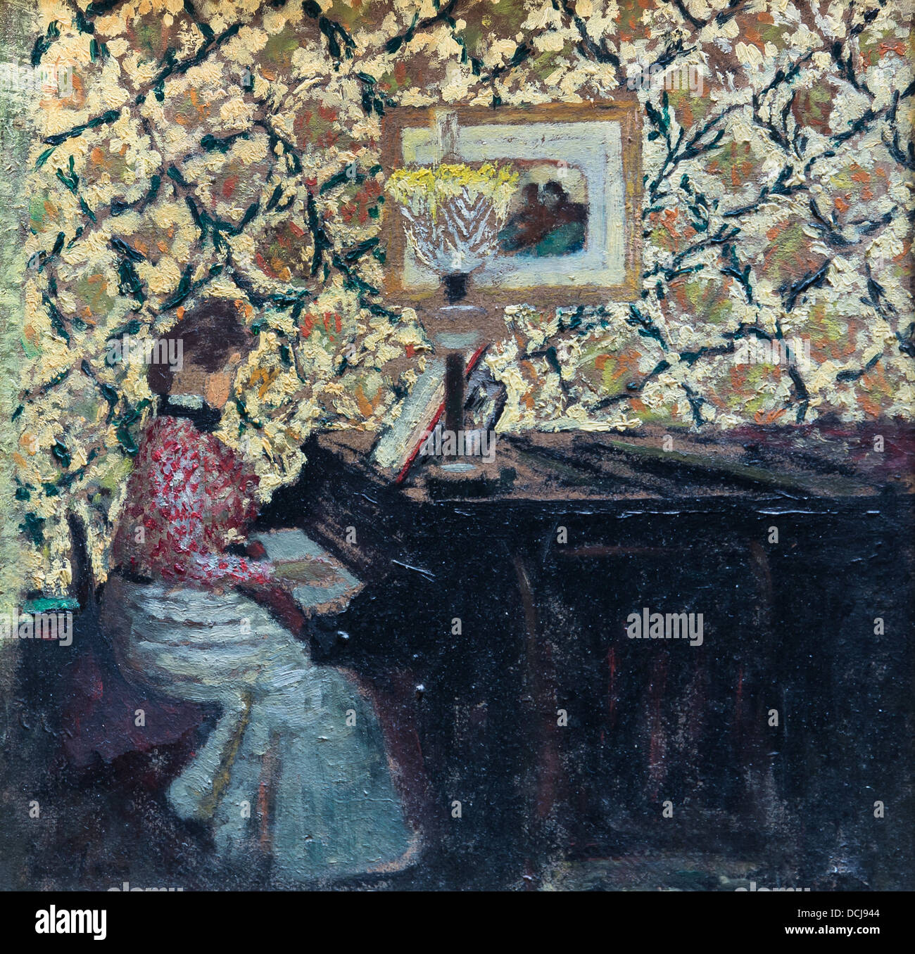 19th century  -  Misia at the Piano - Edouard Vuillard (1890) - Metropolitan Museum of Art - New York  - Oil on canvas Stock Photo