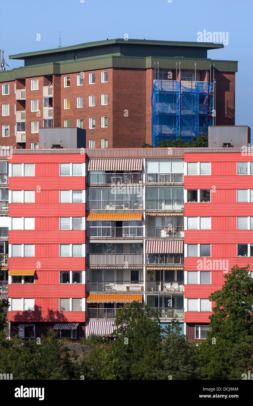 Stockholm City blocks of flats Sweden Stock Photo Alamy
