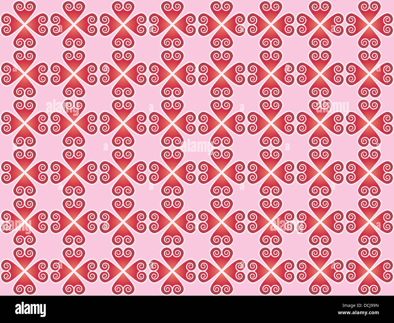 seamless vintage pattern with hearts Stock Photo - Alamy