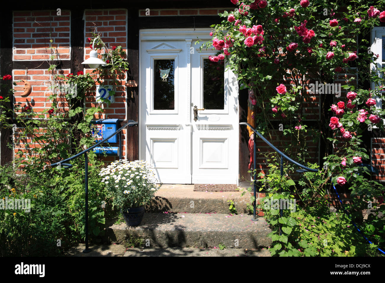 Old framed house in Barnstedt near Lueneburg, Lueneburg Heath, Lower Saxony, Germany Stock Photo