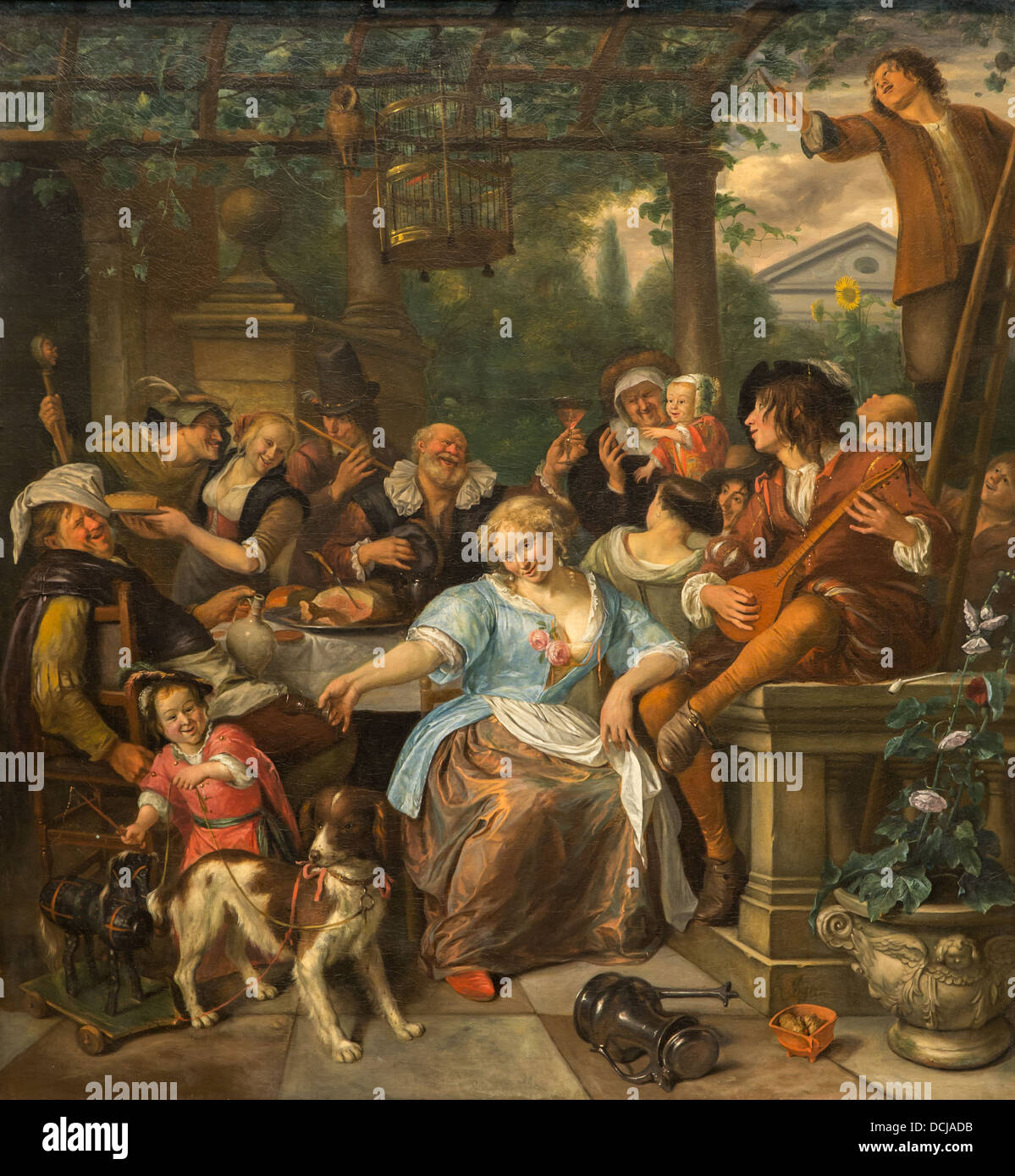 17th century - Merry Company on a Terrace - Jan Steen (1670) - Metropolitan Museum of Art - New York Oil on canvas