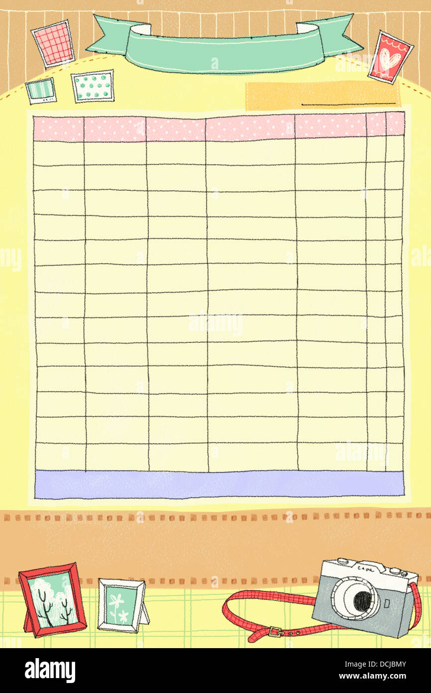 illustration of diary template featuring to do list Stock Photo - Alamy