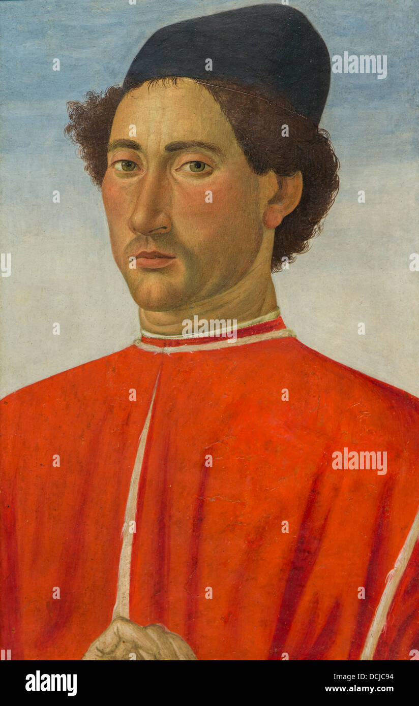 15th century  -  Portrait of a man, 1481 - Cosimo Rosselli Philippe Sauvan-Magnet / Active Museum Stock Photo