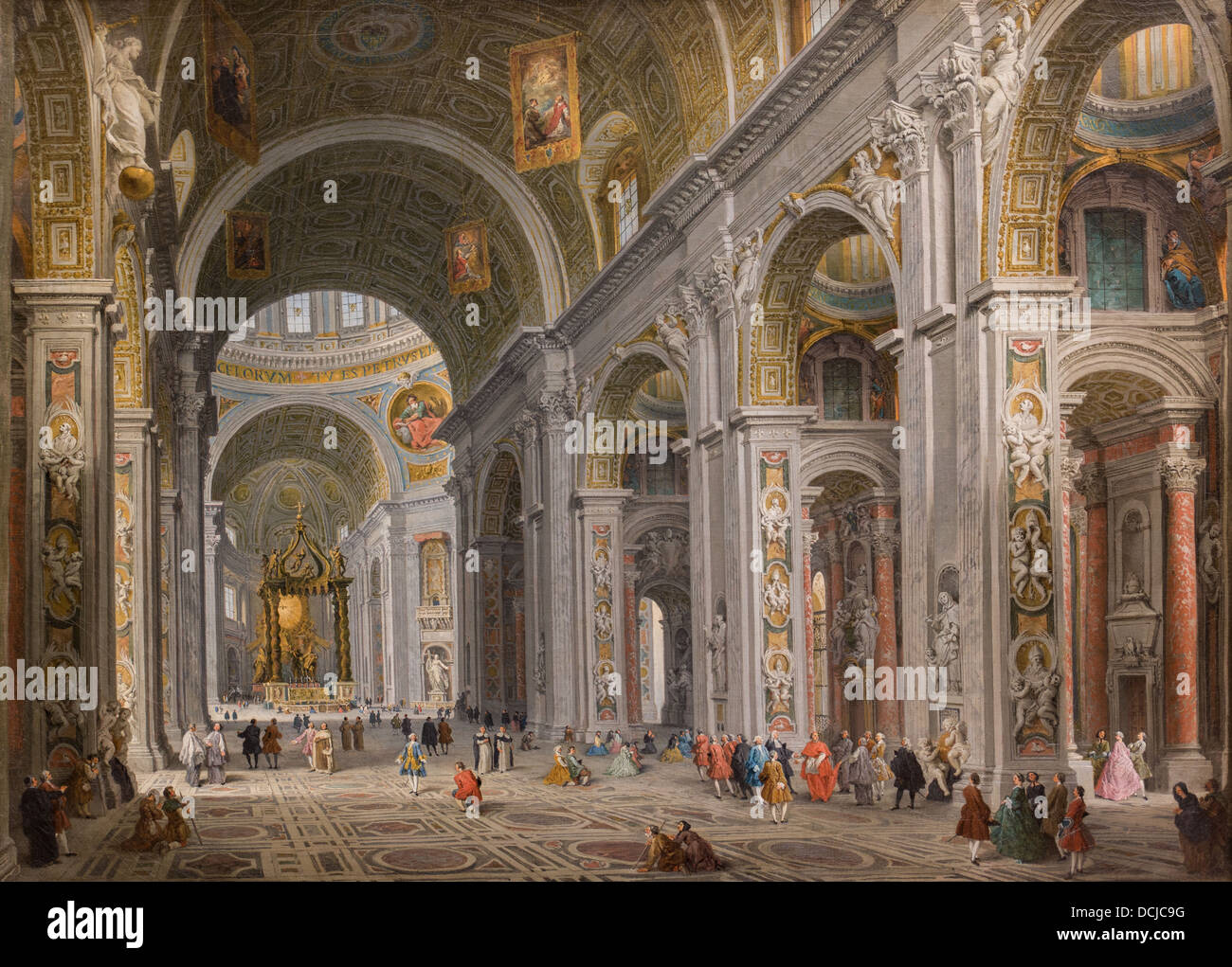 18th century  -  Interior of Saint Peter's, Rome, after 1754 - Giovanni Paolo Panini  Philippe Sauvan-Magnet / Active Museum Stock Photo