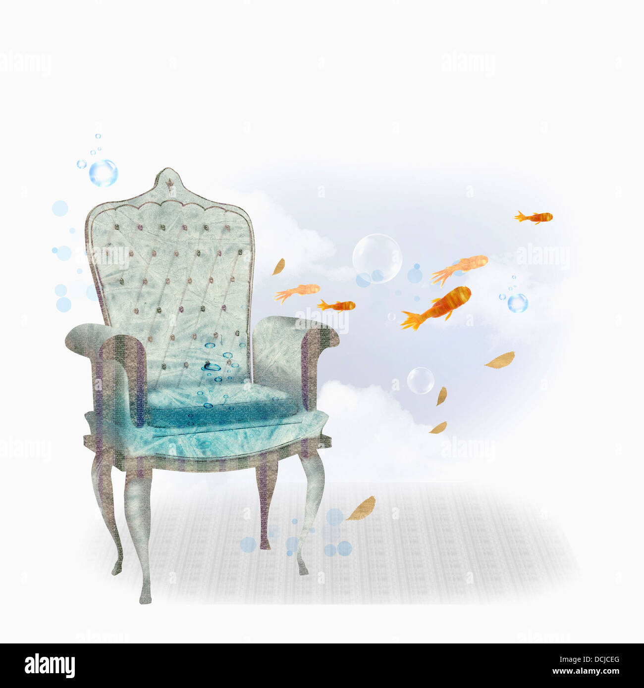 illustration of a chair under water Stock Photo Alamy