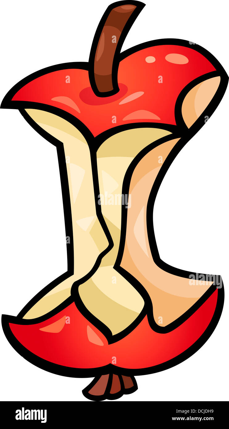 Cartoon Illustration of Apple Core Clip Art Stock Photo Alamy