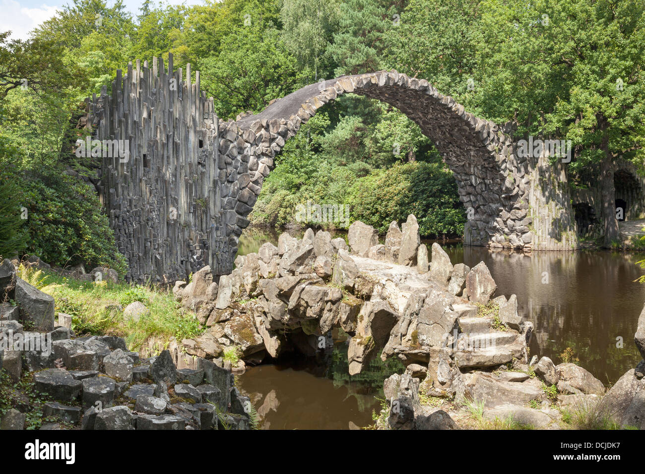 Rakotzbrücke, Kromlau, Saxony, Germany Stock Photo