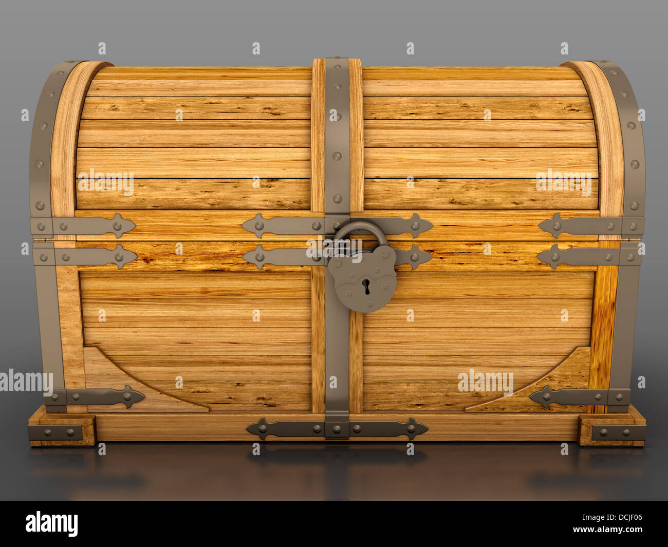 Locked treasure chest isolated on gray background Stock Photo Alamy