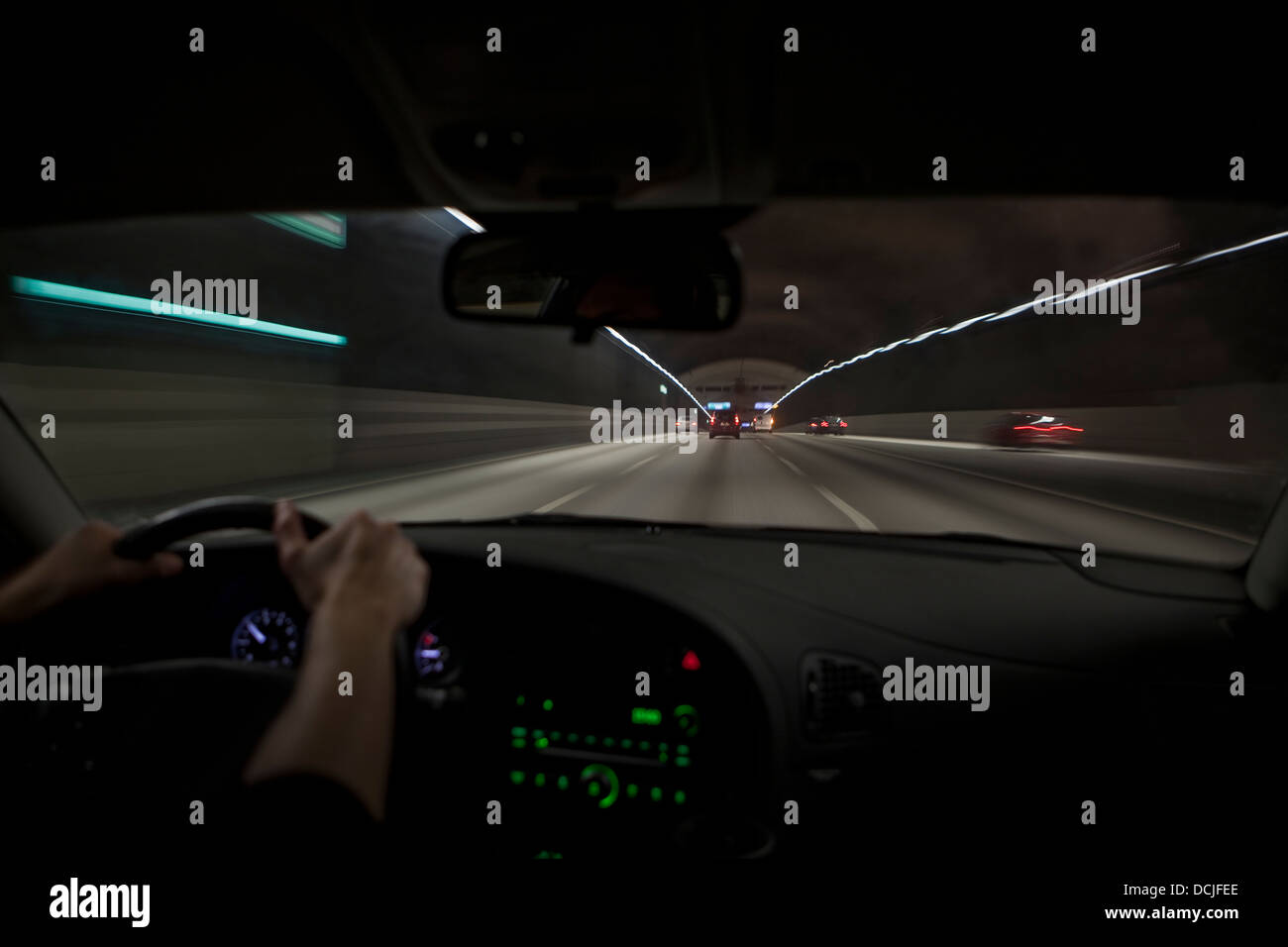 Driving in a tunnel Stock Photo Alamy