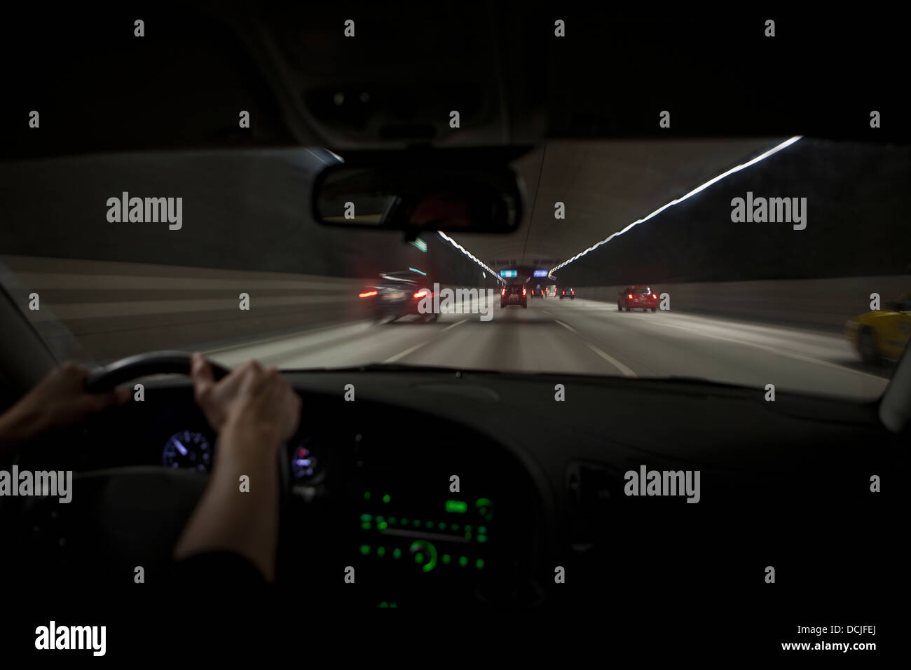 Driving in a tunnel Stock Photo Alamy