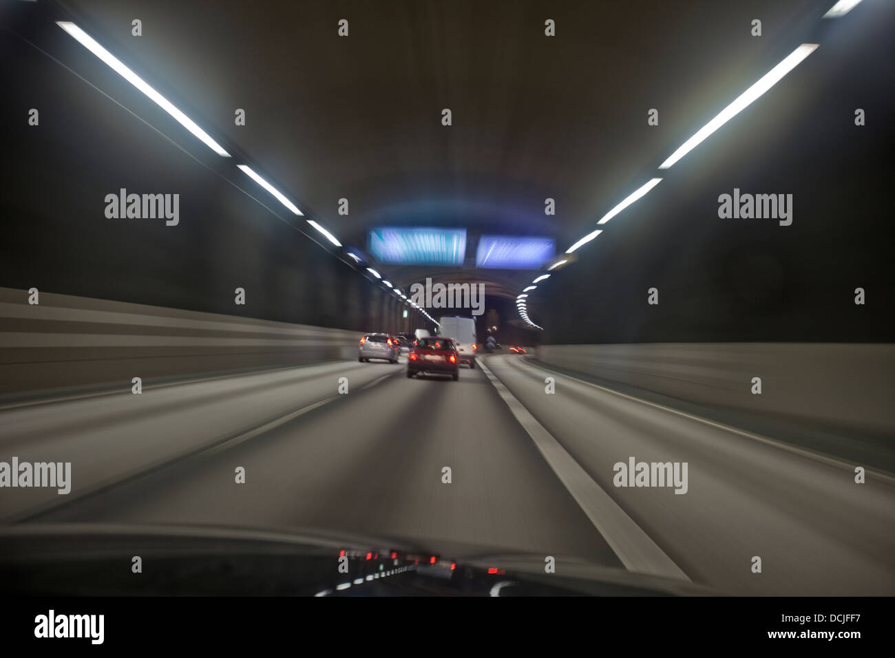 Driving in a tunnel Stock Photo Alamy
