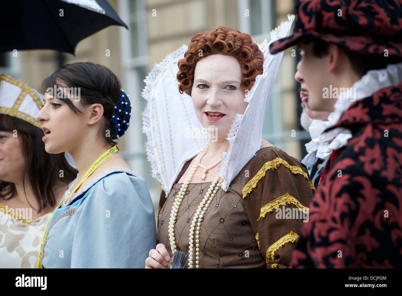 The cast of Armada drum up interest on the High Street, Edinburgh Stock Photo Alamy