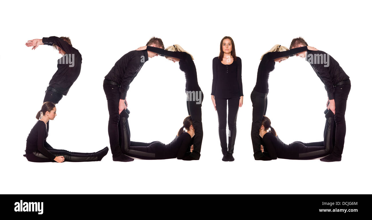Group of people forming the word '2010' Stock Photo - Alamy