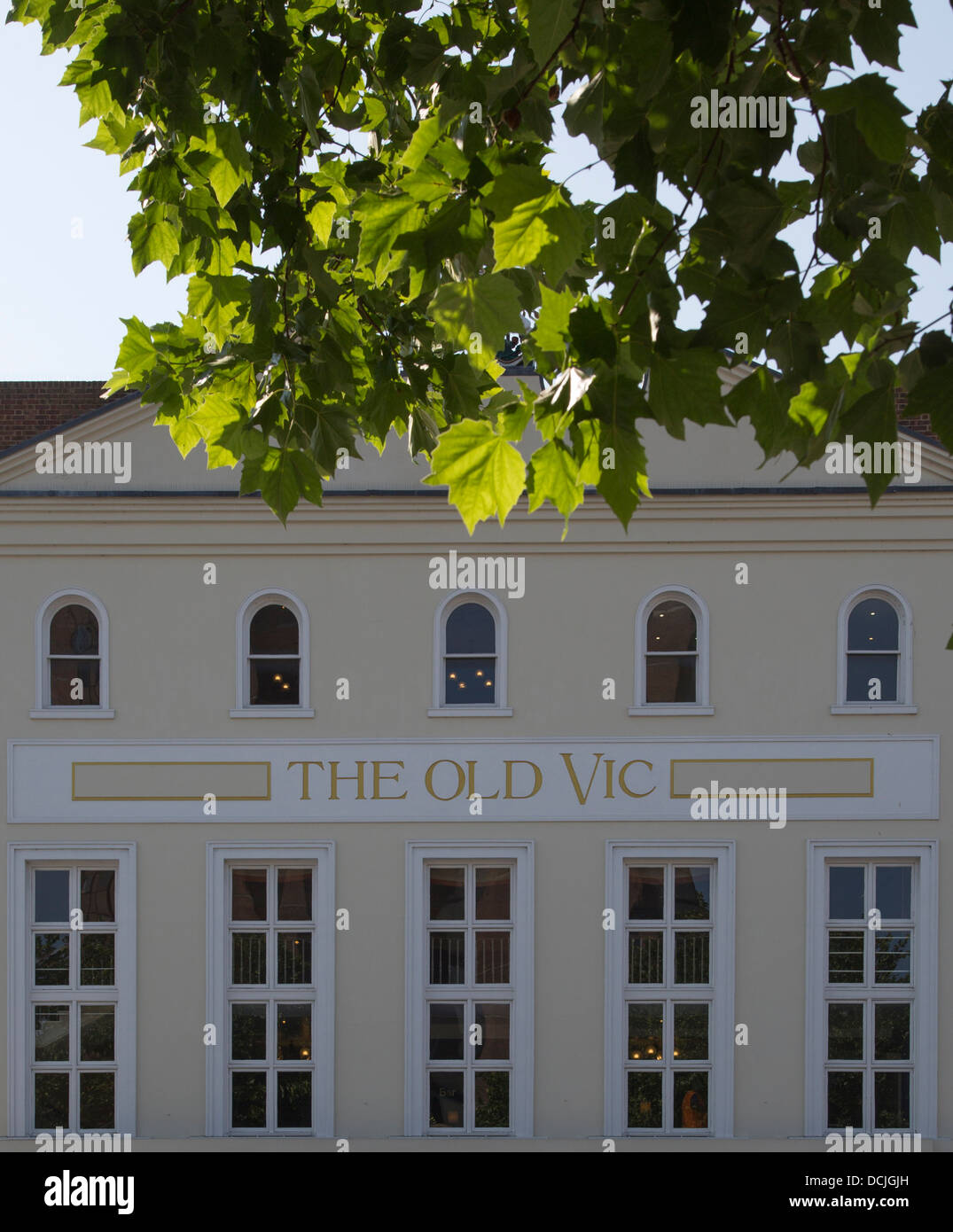 The facade of The Old Vic Theatre in London. Stock Photo