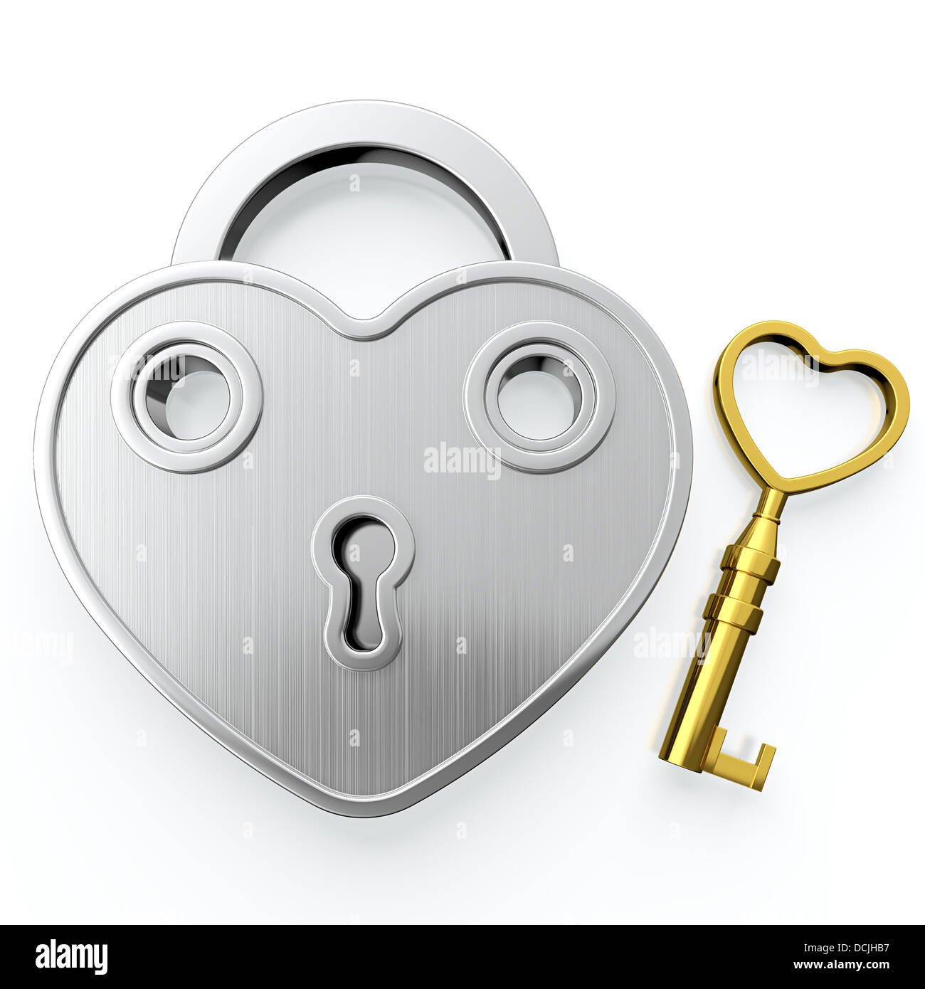 Golden padlock in form of heart on white background Stock Photo - Alamy