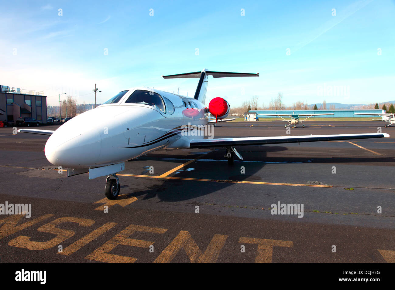 Private jets parked at the Troutdale airport in Oregon Stock Photo Alamy