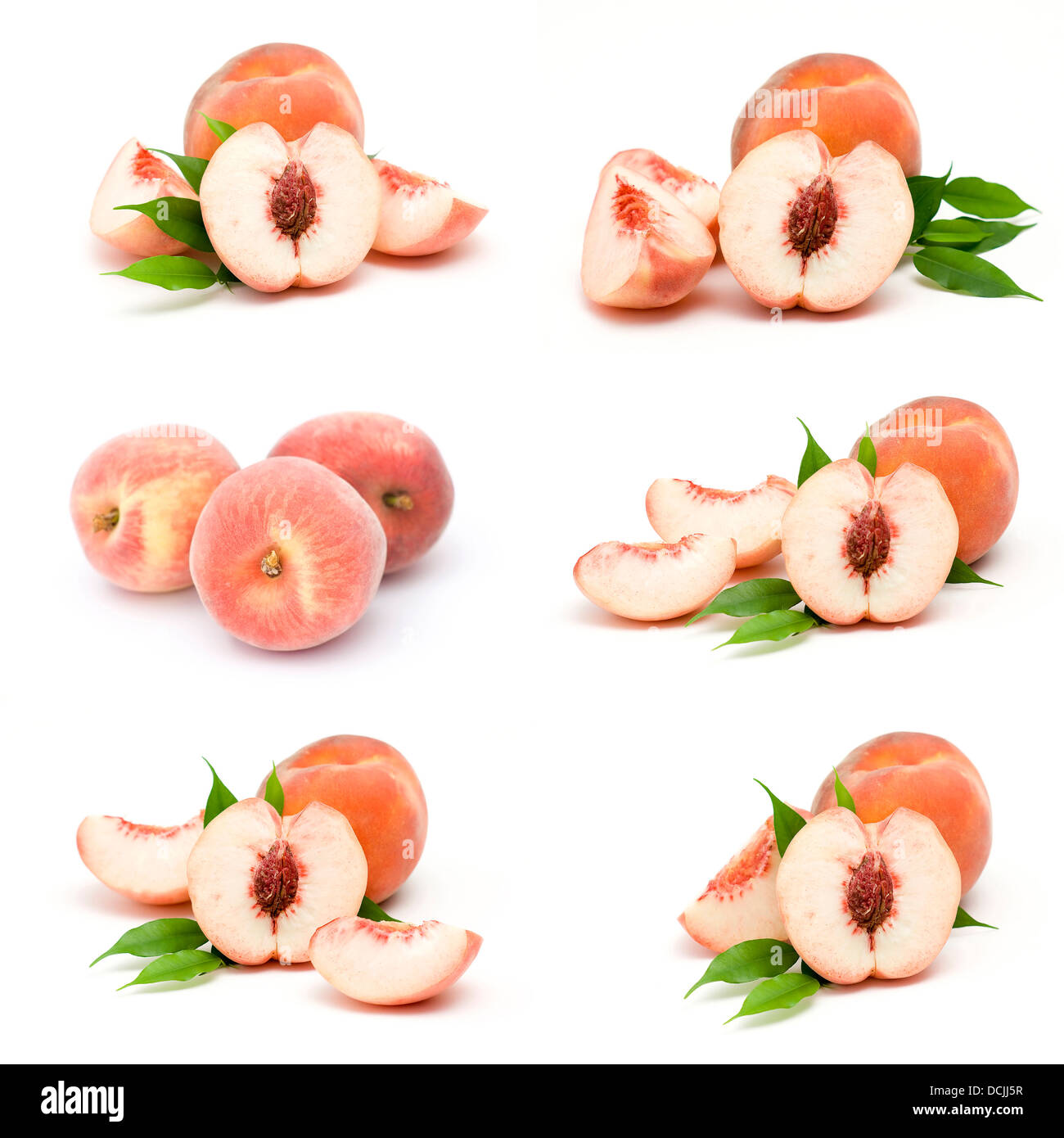 collection of fresh peach fruits Stock Photo Alamy