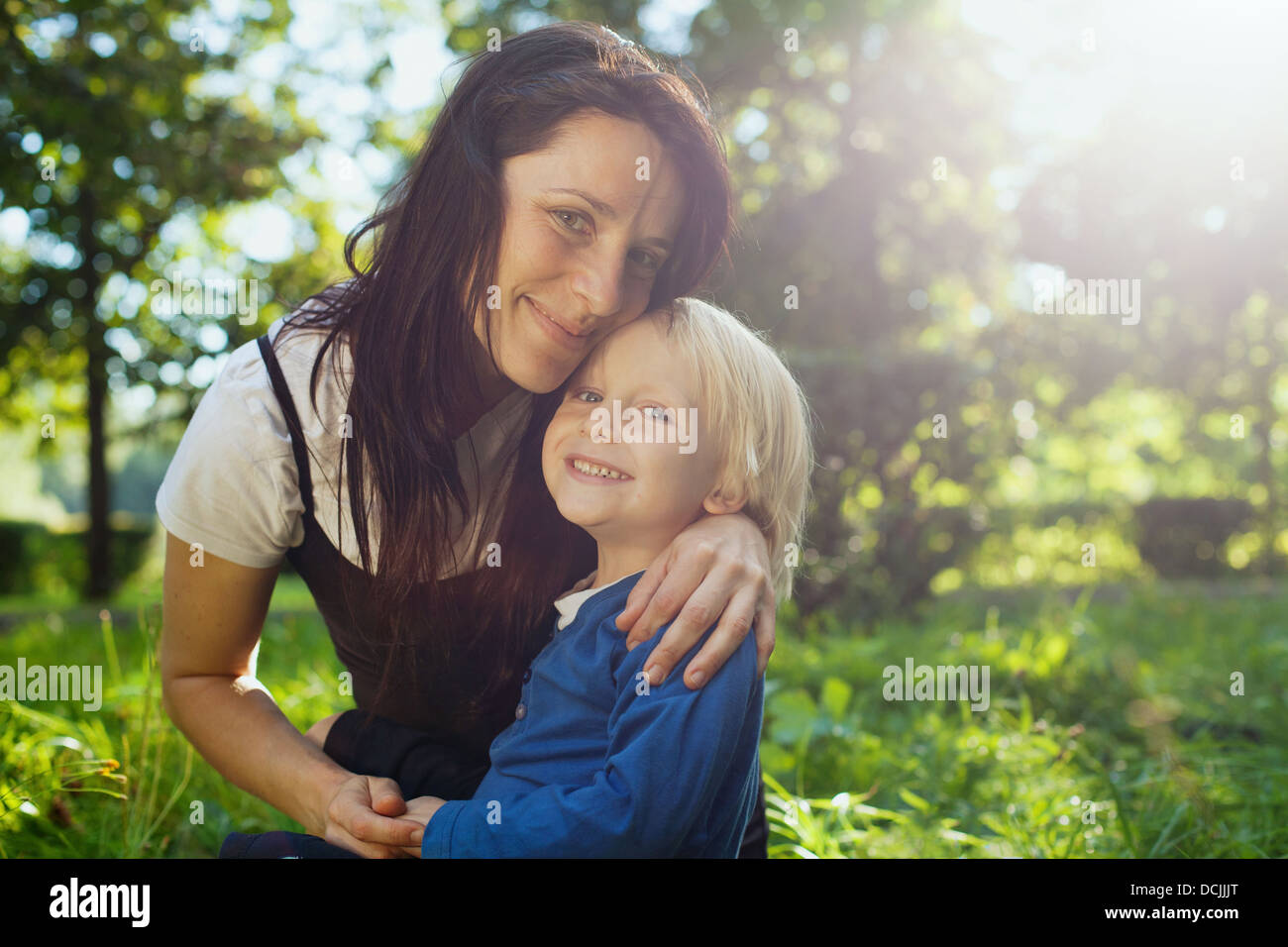 family portrait with place for the text Stock Photo