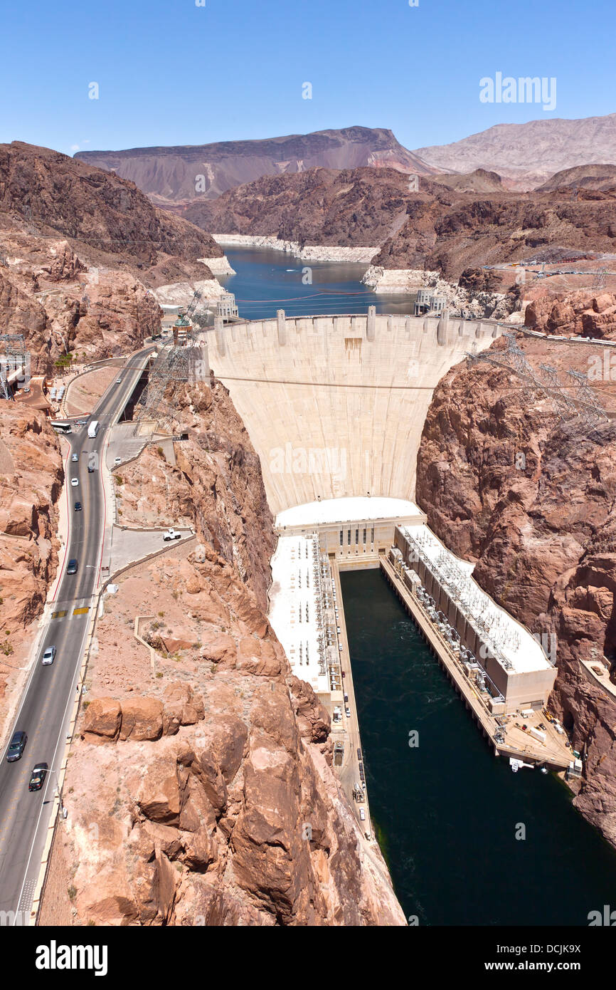 Hoover Dam electrical power plant Nevada. Stock Photo