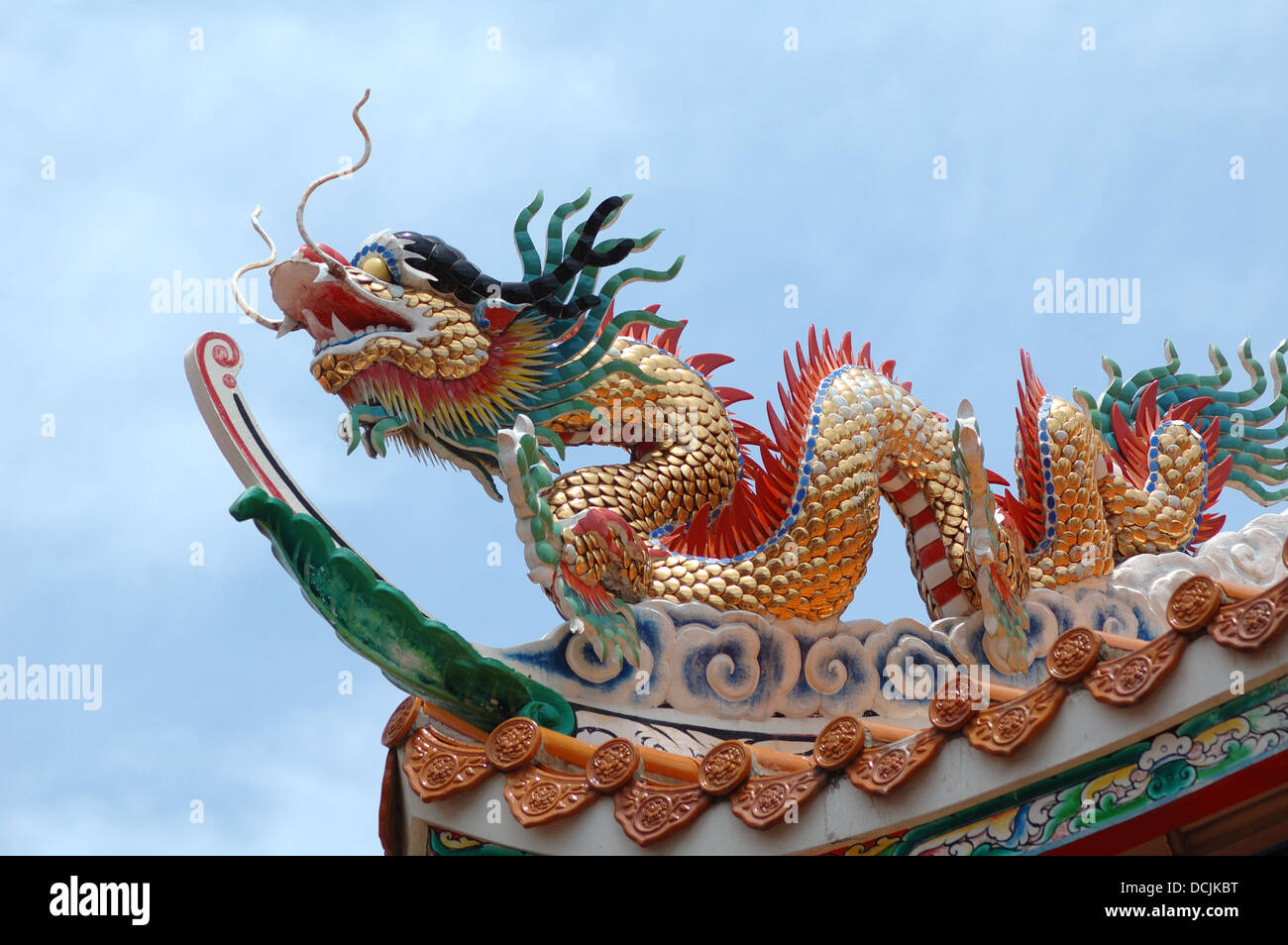 Dragons or snakes guard from pagoda Ang Sila Chinese Temple or Wihan ...