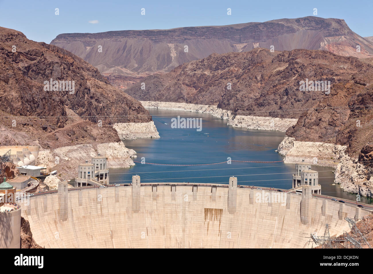Hoover Dam electrical power pland and tourists Nevada Stock Photo Alamy