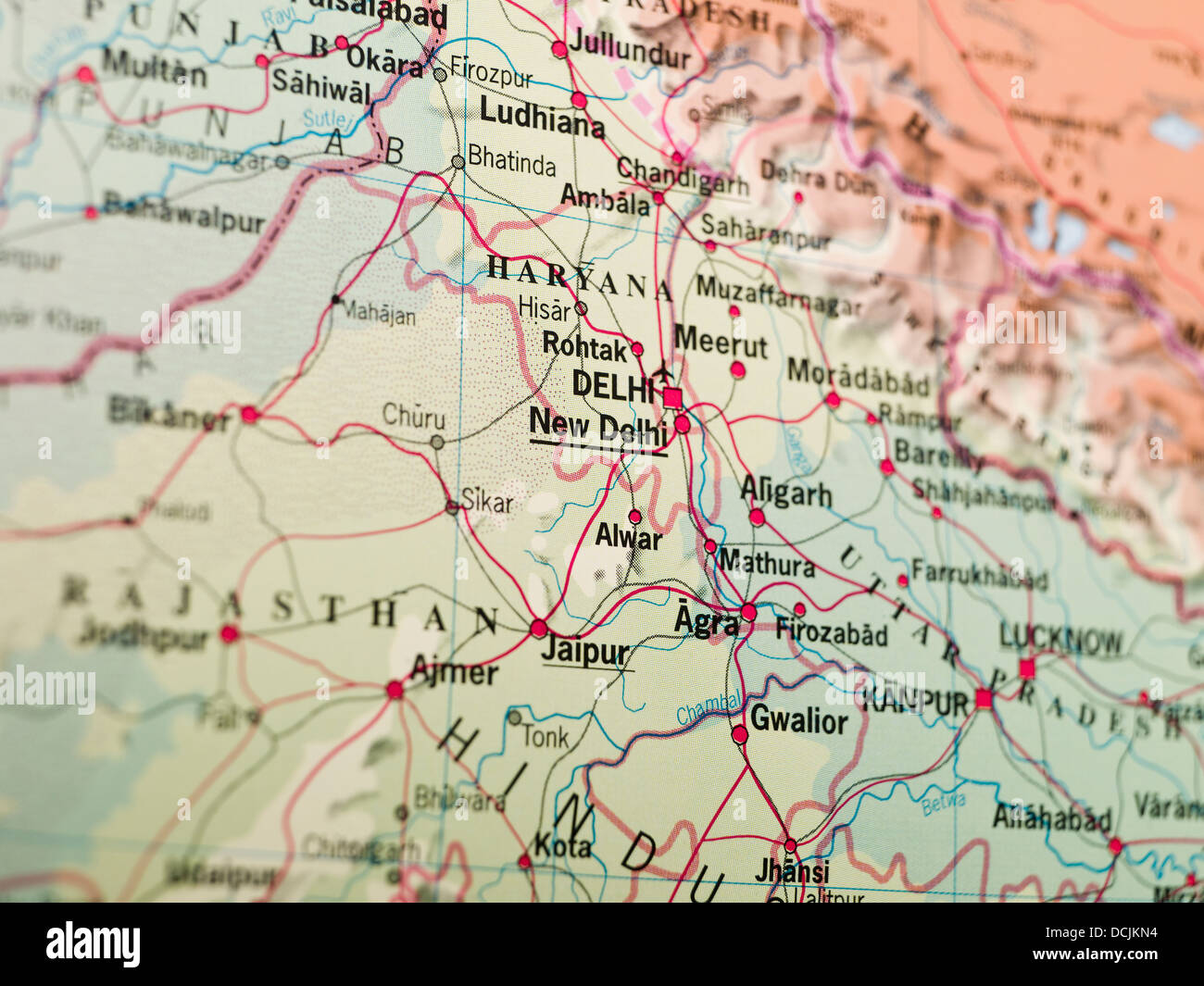 Delhi To Ludhiana Map Map Stock Photo - Alamy