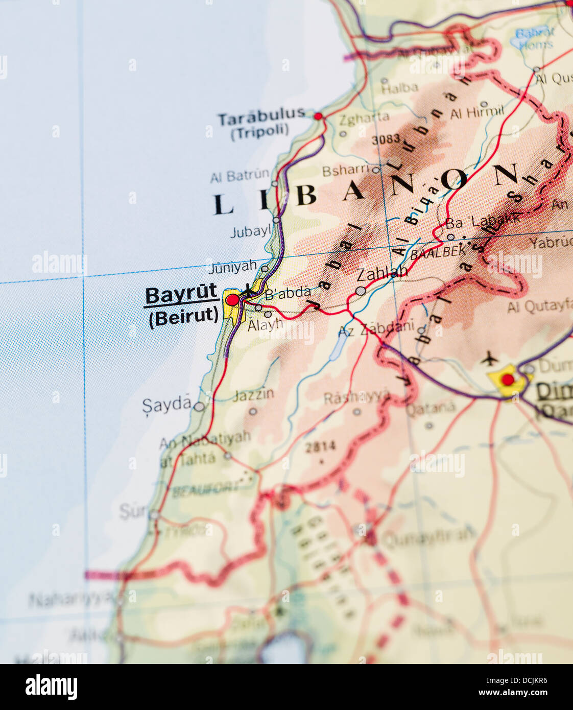 Libanon map hi-res stock photography and images - Alamy